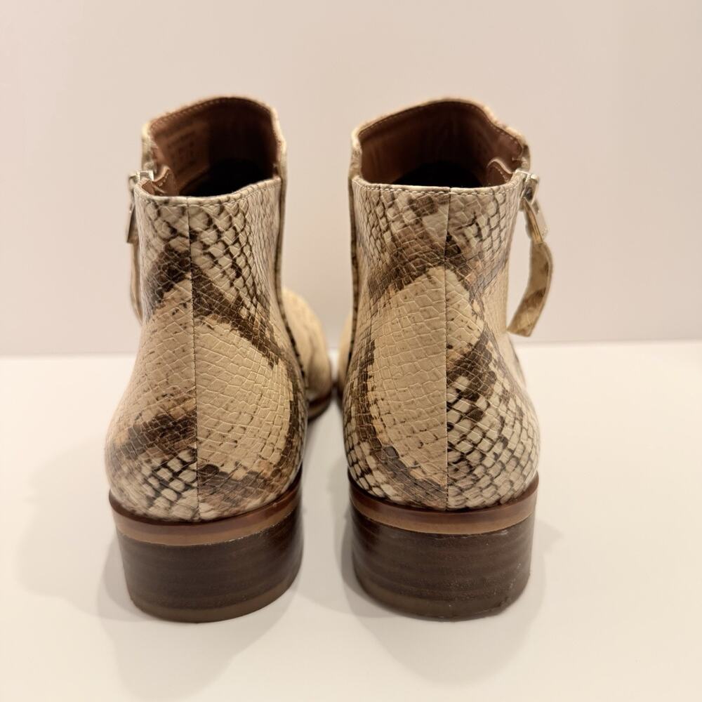 Aldo Ankle Boots Womens Size 10 Snakeskin Leather Heel Zip Closure - Picture 3 of 11